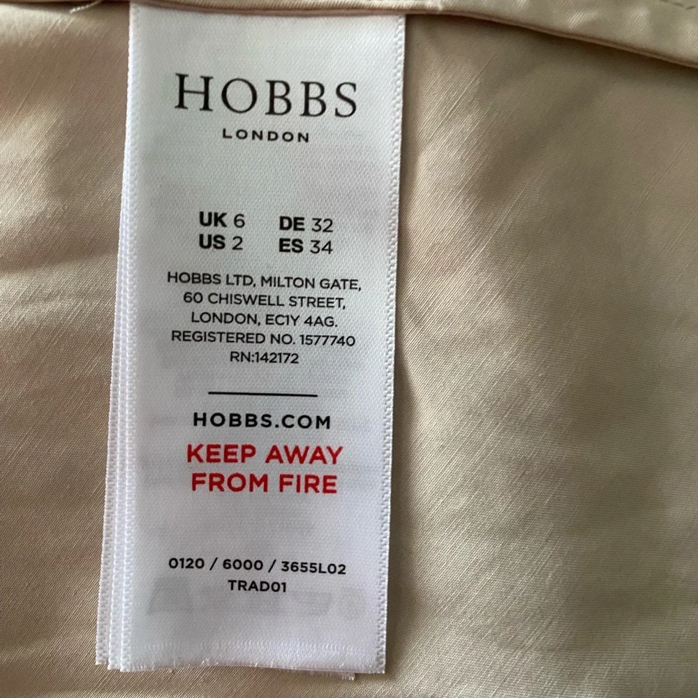 Hobbs Women’s Cream Tyra Fit & Flare Shirt Sleeve Midi Shirt Dress Sz 2 Preppy - Picture 10 of 11